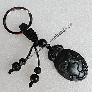 Olive Shell Key Chain, Bead size:41x25mm, Length Approx:9cm, Sold by Strand