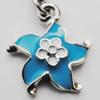 Zinc Alloy Enamel Pendants, Nickel-free & Lead-free, A Grade Flower 18x15mm Hole:2mm, Sold by PC