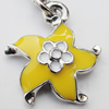 Zinc Alloy Enamel Pendants, Nickel-free & Lead-free, A Grade Flower 18x15mm Hole:2mm, Sold by PC