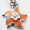 Zinc Alloy Enamel Pendants, Nickel-free & Lead-free, A Grade Flower 18x15mm Hole:2mm, Sold by PC