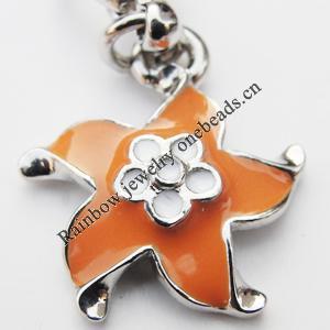 Zinc Alloy Enamel Pendants, Nickel-free & Lead-free, A Grade Flower 18x15mm Hole:2mm, Sold by PC