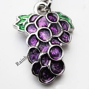 Zinc Alloy Enamel Pendants, Nickel-free & Lead-free, A Grade Fruit 21x15mm Hole:2mm, Sold by PC