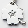 Zinc Alloy Charm/Pendant with Crystal, Nickel-free & Lead-free, A Grade Flower 20x15mm Hole:2mm, Sold by PC