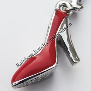 Zinc Alloy Enamel Pendants, Nickel-free & Lead-free, A Grade High-heeled shoes 24x13mm Hole:2mm, Sold by PC