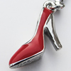 Zinc Alloy Enamel Pendants, Nickel-free & Lead-free, A Grade High-heeled shoes 24x13mm Hole:2mm, Sold by PC