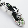 Zinc Alloy Enamel Charm/Pendant with Crystal, Nickel-free & Lead-free, A Grade High-heeled shoes 23x9x6mm Hole:2mm, Sold
