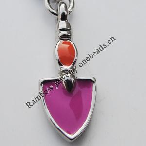 Zinc Alloy Enamel Pendants, Nickel-free & Lead-free, A Grade 22x9mm Hole:2mm, Sold by PC