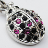 Zinc Alloy Charm/Pendant with Crystal, Nickel-free & Lead-free, A Grade Animal 19x15mm Hole:2mm, Sold by PC