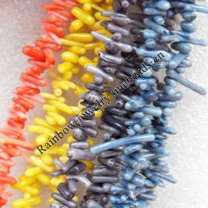 Coral Beads, Chips, Mix Colour, 6x7-3x15mm, Hole:Approx 0.1mm, Sold by KG