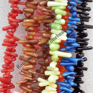 Coral Beads, Chips, Mix Colour, 8x4-12x4mm, Hole:Approx 0.1mm, Sold by KG
