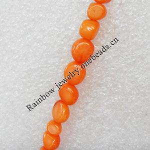 Coral Beads, Nugget, 5x7mm, Hole:Approx 0.1mm, Sold per 16-inch Strand