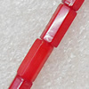 Coral Beads, Faceted Tube, 5x10mm, Hole:Approx 1mm, Sold per 16-inch Strand