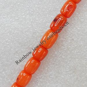 Coral Beads, Drum, 7x9mm, Hole:Approx 1mm, Sold per 16-inch Strand