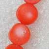 Coral Beads, Flat Round, 11x5mm, Hole:Approx 1mm, Sold per 16-inch Strand