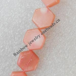Coral Beads, Polygon, 10x11mm, Hole:Approx 1mm, Sold per 16-inch Strand