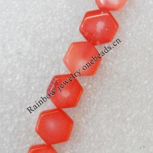 Coral Beads, Polygon, 14x15mm, Hole:Approx 1mm, Sold per 16-inch Strand