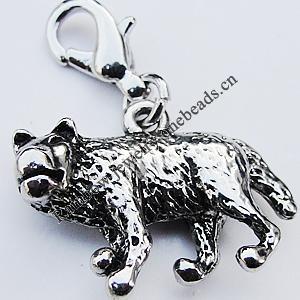 Zinc Alloy Charm/Pendants, Nickel-free & Lead-free, A Grade Animal 23x16mm Hole:2mm, Sold by PC