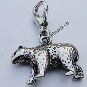 Zinc Alloy Charm/Pendants, Nickel-free & Lead-free, A Grade Animal 23x16mm Hole:2mm, Sold by PC