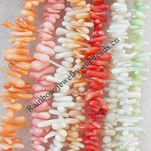 Coral Beads, Chips, Mix Colour, 4x10-15x5mm, Hole:Approx 0.1mm, Sold by KG