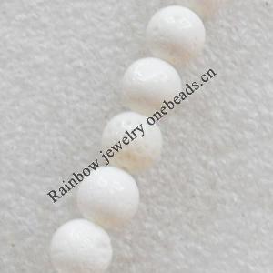 Coral Beads, Round, 5mm, Hole:Approx 1mm, Sold per 16-inch Strand