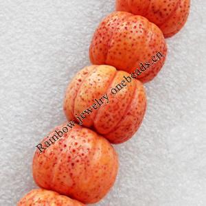 Coral Beads, Pumpkin, 22x17mm, Hole:Approx 1mm, Sold by KG