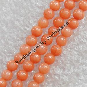 Coral Beads, Round, 3mm, Hole:Approx 1mm, Sold per 16-inch Strand