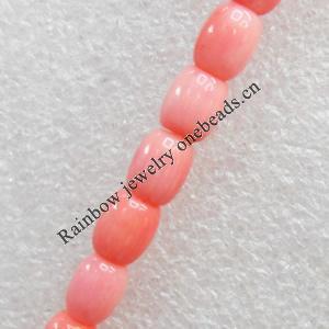 Coral Beads, Drum, 6x8mm, Hole:Approx 1mm, Sold per 16-inch Strand