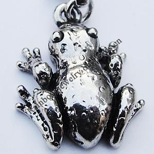 Zinc Alloy Charm/Pendants, Nickel-free & Lead-free, A Grade Animal 19x22mm Hole:2mm, Sold by PC
