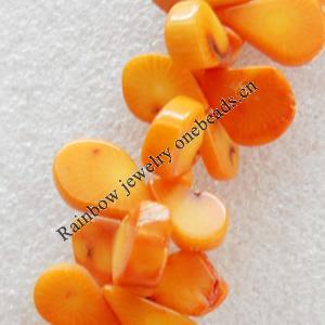 Coral Beads, Teardrop, 12x18mm, Hole:Approx 1mm, Sold by KG