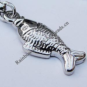 Zinc Alloy Charm/Pendants, Nickel-free & Lead-free, A Grade Animal 10x24mm Hole:2mm, Sold by PC
