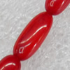 Coral Beads, Oval, 5x13mm, Hole:Approx 1mm, Sold per 16-inch Strand