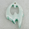 Ceramics Pendants, 60x38mm Hole:3mm, Sold by PC