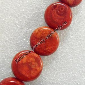 Grass Corals Beads Natural, Flat Round, 15x7mm, Hole:Approx 1mm, Sold by KG