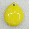 Ceramics Pendants, Teardrop 31x24mm Hole:3mm, Sold by PC