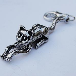 Zinc Alloy Charm/Pendants, Nickel-free & Lead-free, A Grade Animal 39x9mm Hole:2mm, Sold by PC
