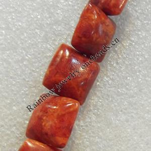 Grass Corals Beads Natural, Square, 20mm, Hole:Approx 1mm, Sold by KG