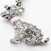 Zinc Alloy Charm/Pendant with Crystal, Nickel-free & Lead-free, A Grade Animal 27x22mm Hole:2mm, Sold by PC