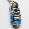 Zinc Alloy Enamel Charm/Pendant with Crystal, Nickel-free & Lead-free, A Grade Shoes 30x11x11mm Hole:2mm, Sold by PC