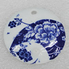 Ceramics Pendants, Flat Round 53mm Hole:5mm, Sold by PC