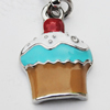 Zinc Alloy Enamel Charm/Pendant with Crystal, Nickel-free & Lead-free, A Grade Ice cream 23x16mm Hole:2mm, Sold by PC