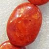 Grass Corals Beads Natural, Flat Oval, 20x25mm, Hole:Approx 1mm, Sold by KG