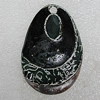 Ceramics Pendants, Teardrop 58x44mm Hole:3mm, Sold by PC