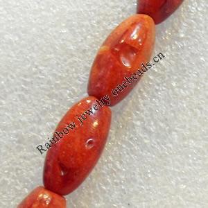 Grass Corals Beads Natural, Oval, 10x20mm, Hole:Approx 1mm, Sold by KG