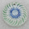 Ceramics Pendants, Flat Round 39x13mm Hole:11mm, Sold by PC