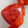 Grass Corals Beads Natural, Heart, 21x22mm, Hole:Approx 1mm, Sold by KG