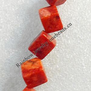 Grass Corals Beads Natural, Cube, 12mm, Hole:Approx 1mm, Sold by KG