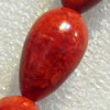 Grass Corals Beads Natural, Teardrop, 12x20mm, Hole:Approx 1mm, Sold by KG