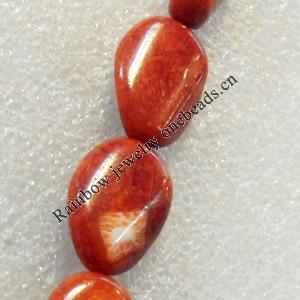 Grass Corals Beads Natural, Twist Flat Oval, 14x19mm, Hole:Approx 1mm, Sold by KG