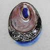 Ceramics Pendants, Teardrop 61x44mm Hole:5mm, Sold by PC