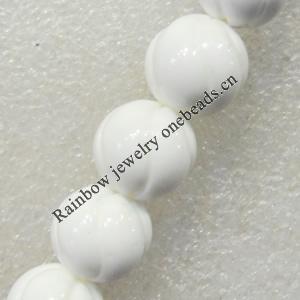 Tridaonidae Shell Beads, Round, 14mm, Hole:Approx 1mm, Sold per 15.7-inch Strand